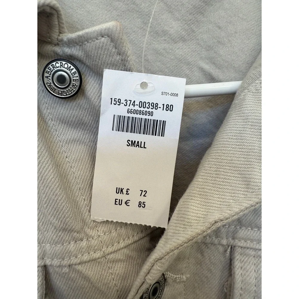 Abercrombie‎ & Fitch Denim Shirt Dress Light Grey Small NWT - Picture 5 of 7